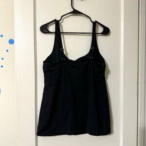 Lands' End Black Tankini Top with Underwire